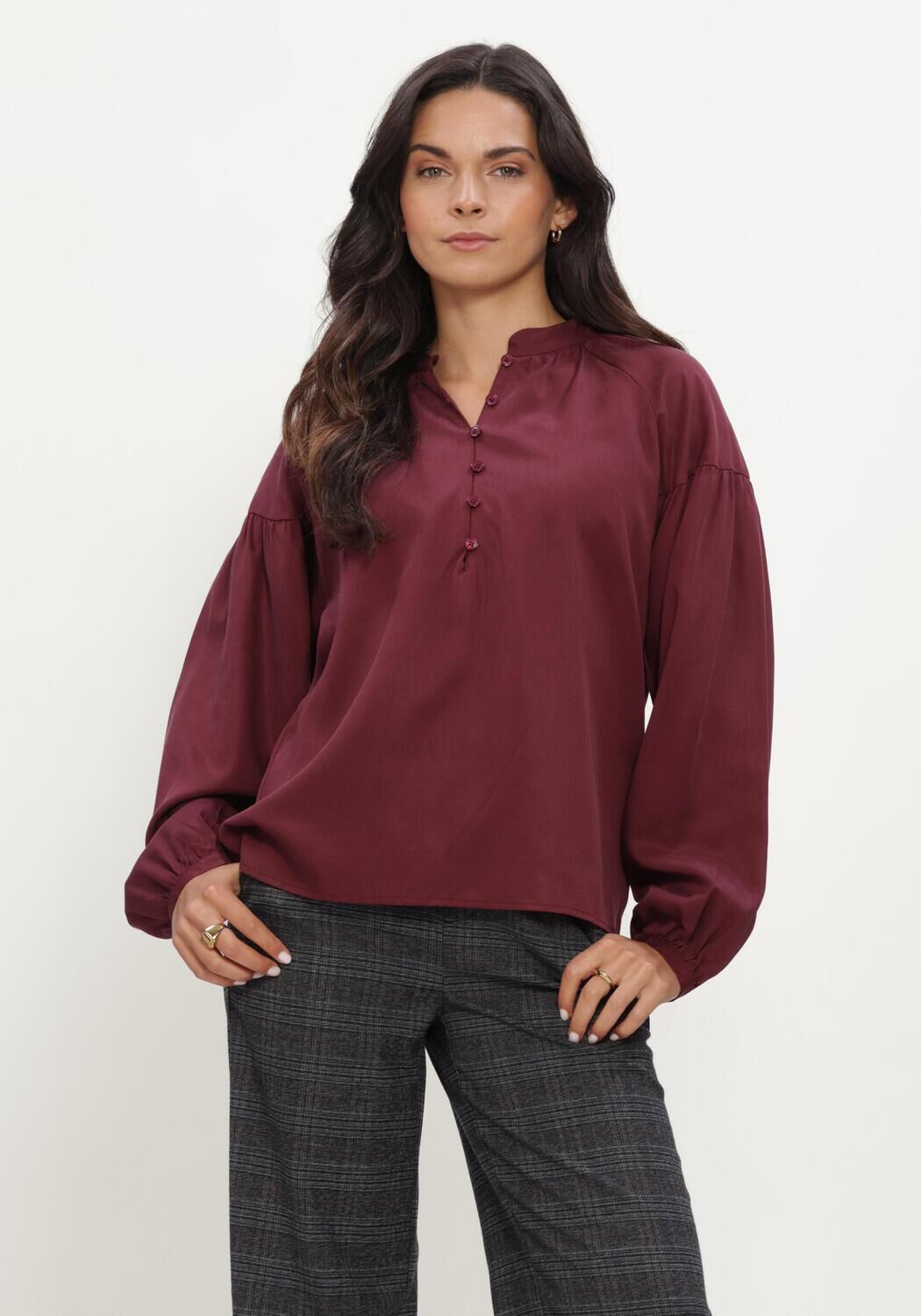 SELECTED WOMEN SLWDONNA LS SHIRT Blouses Bordeaux - large