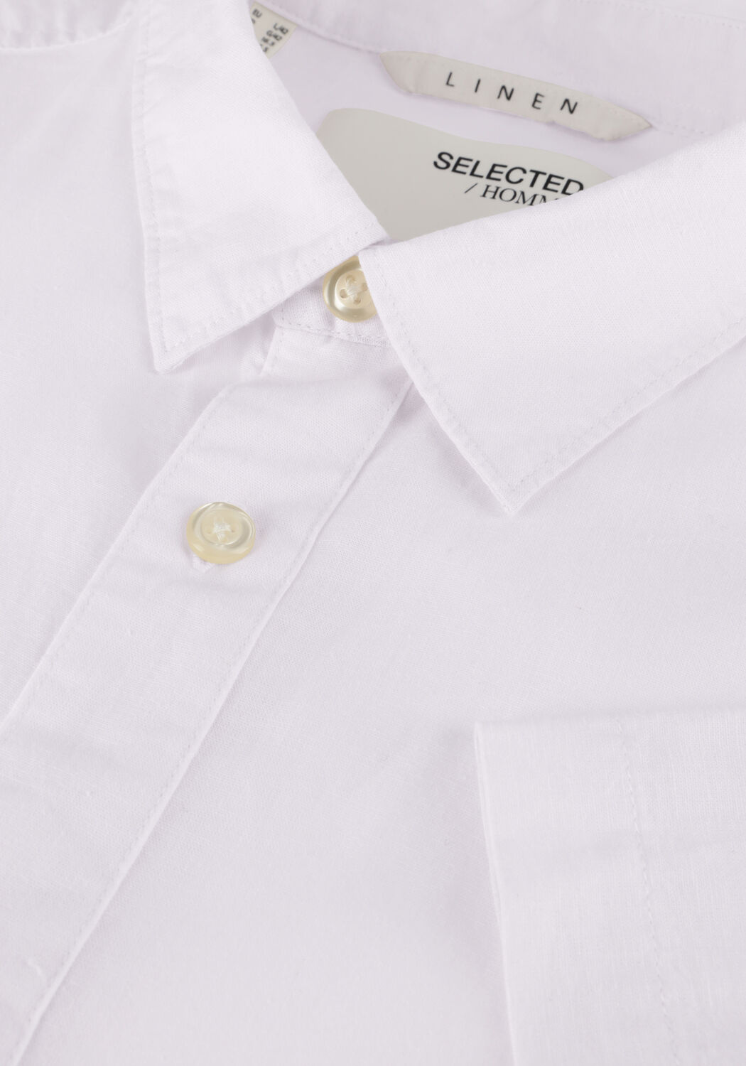 SELECTED MEN Chemise d&eacute;contract&eacute; SLHREG-SUN SHIRT SS NOOS en blanc - large