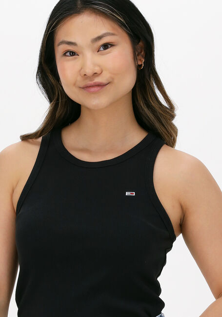 Zwarte TOMMY JEANS Top TJW FEMININE RIB TANK TOP - large