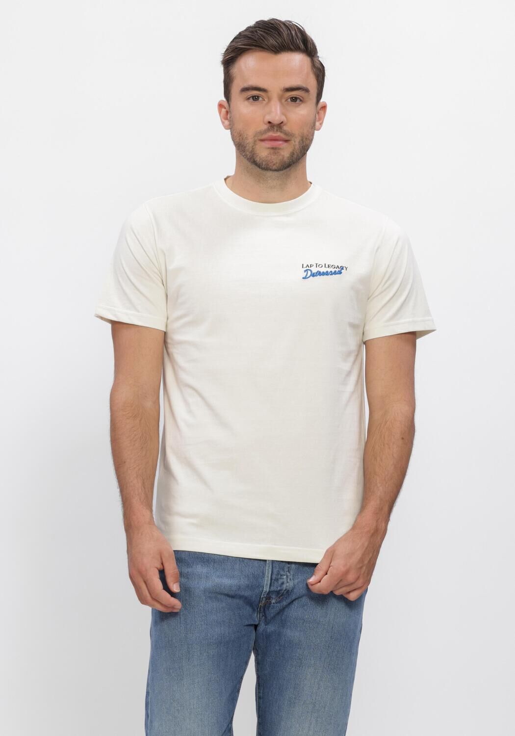 Ecru DSTREZZED T-shirt NICKOLAS TEE - large