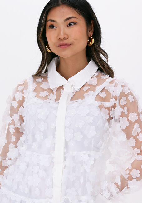 Witte HUNKON Mini jurk KASSANDRA LAYER DRESS - large