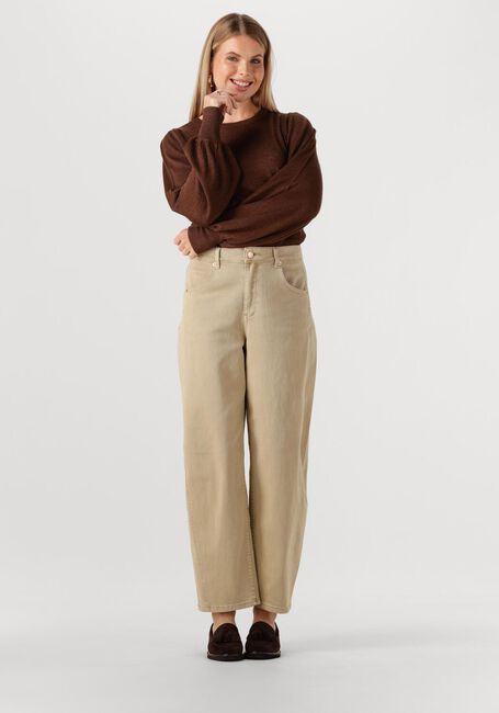 MINUS Haut LIVA METALLIC LONG SLEEVE en marron - large