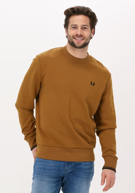 FRED PERRY Pull CREW NECK SWEATSHIRT en camel - large
