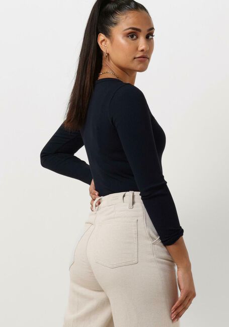 TOMMY HILFIGER Haut SLIM 5X2 RIB O-NK LS Bleu foncé - large