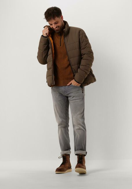 Gele PME LEGEND Trui HALF ZIP COLLAR COTTON PLATED - large