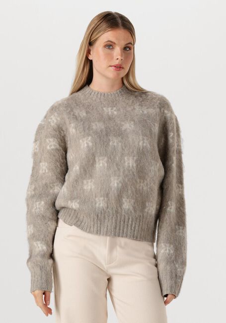 STUDIO AR Pull ALYSSA BRUSHED KNIT en taupe - large