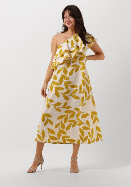 SECOND FEMALE Robe midi UIVO ONE-SHOULDER DRESS en or - large