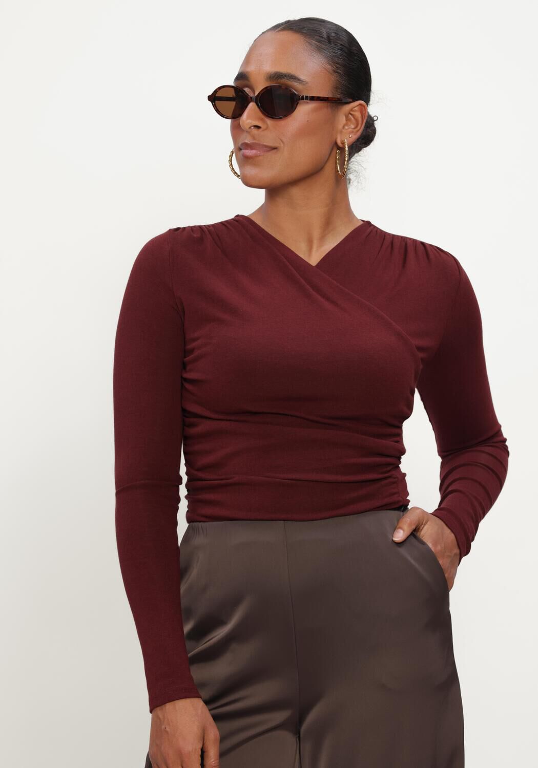 GRACE & MILA Haut TOP Bordeaux - large