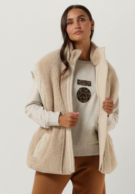 10DAYS Gilet REVERSIBLE WAISTED TEDDY VEST en beige - large