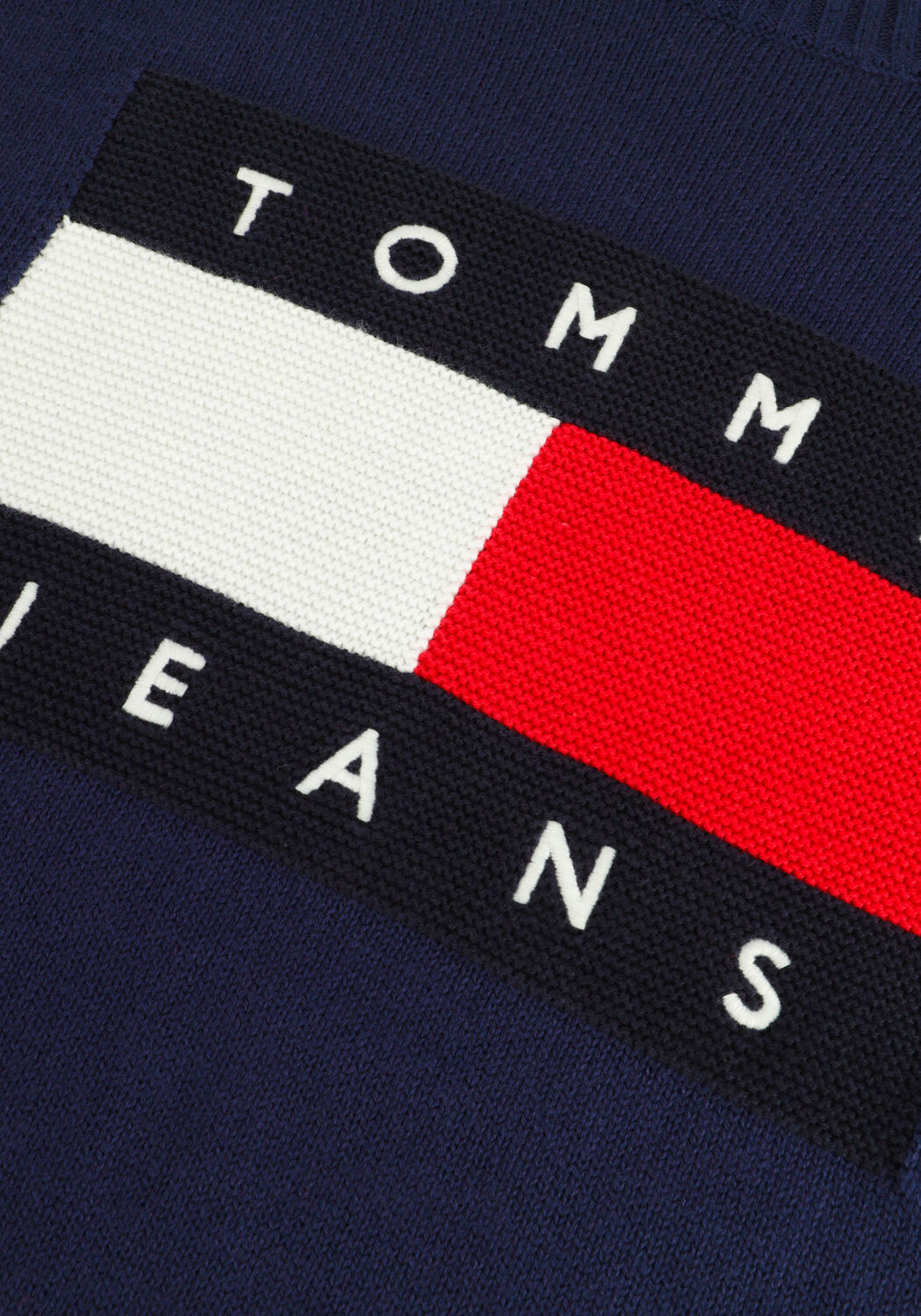 TOMMY JEANS Pull TJM REGULAR FLAG SWEATER Bleu fonc&eacute; - large