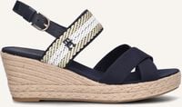Blauwe TOMMY HILFIGER Sandalen GOLDEN WEBBING MID WEDGE - medium