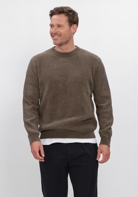 Bruine PROFUOMO Trui CHENILLE RIB - large
