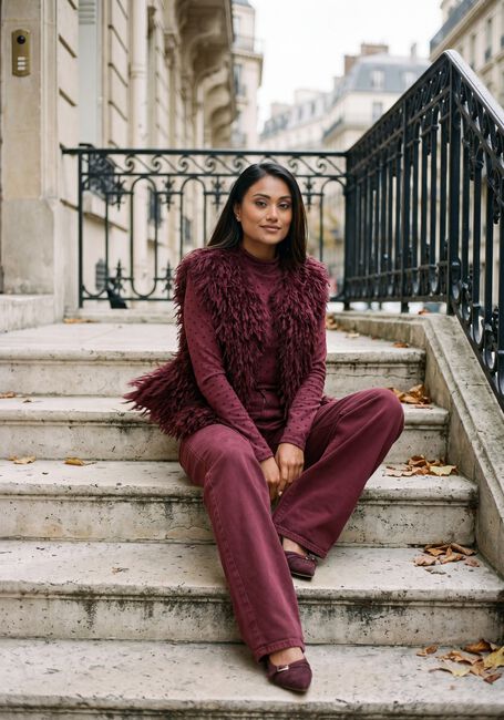 NUKUS Pantalon large PETRA PANTS Bordeaux - large