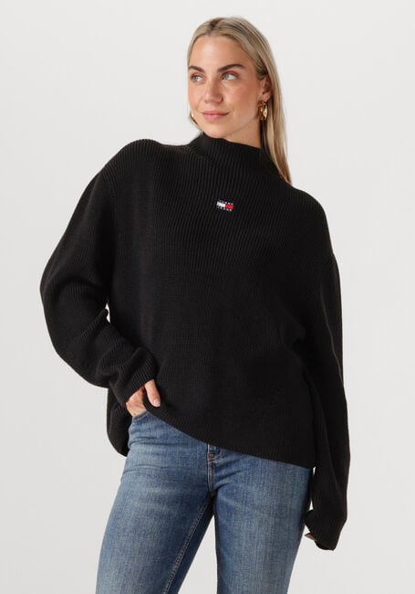 TOMMY JEANS Chandail TJW MOCKNECK BADGE SWEATER en noir - large