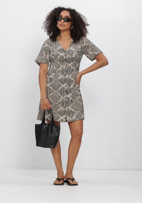 Beige OBJECT Mini jurk OBJNAJA S/S V-NECKSHORT DRESS - large
