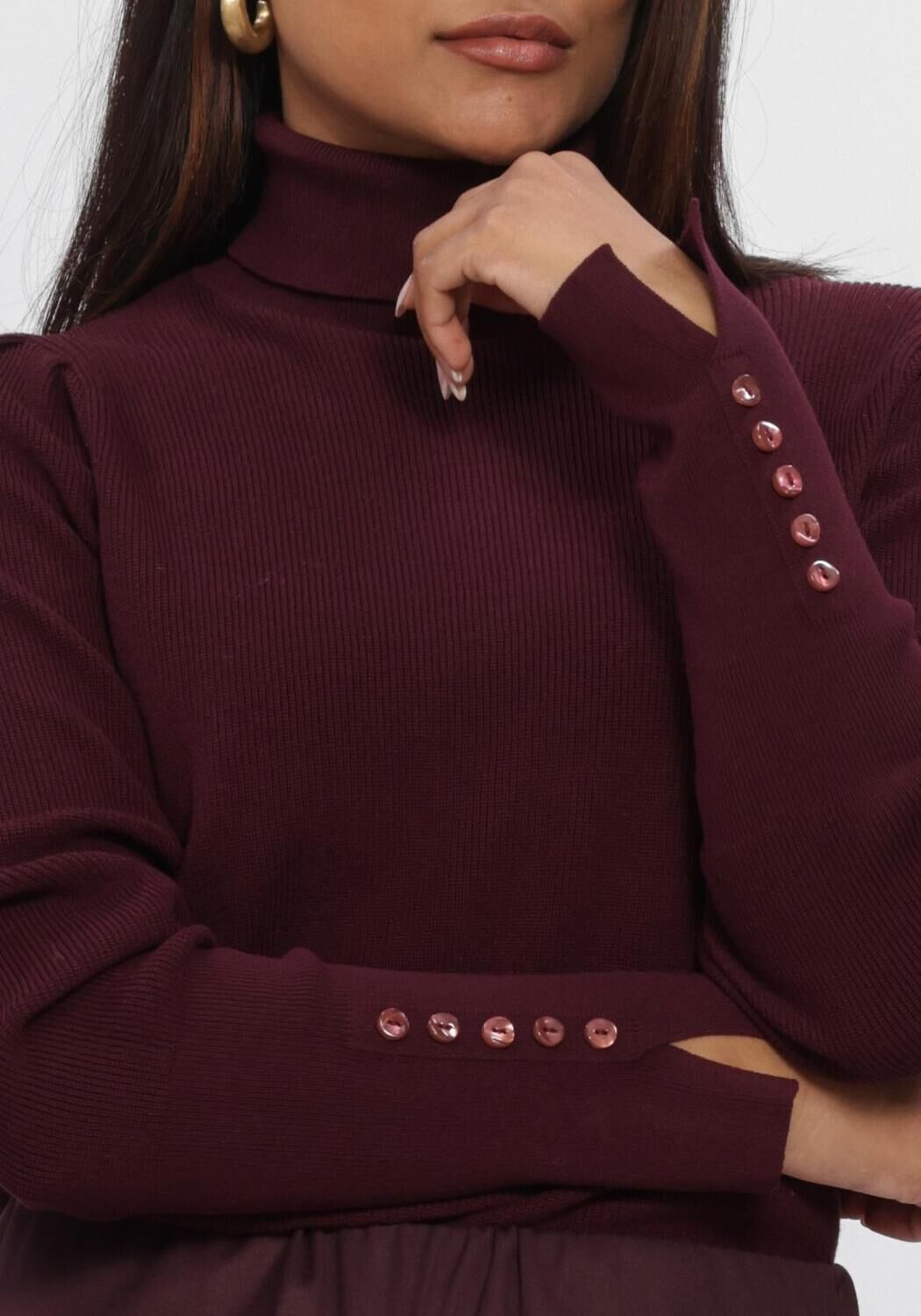 NUKUS Col roul&eacute; SILVI PULLOVER PLAIN Bordeaux - large