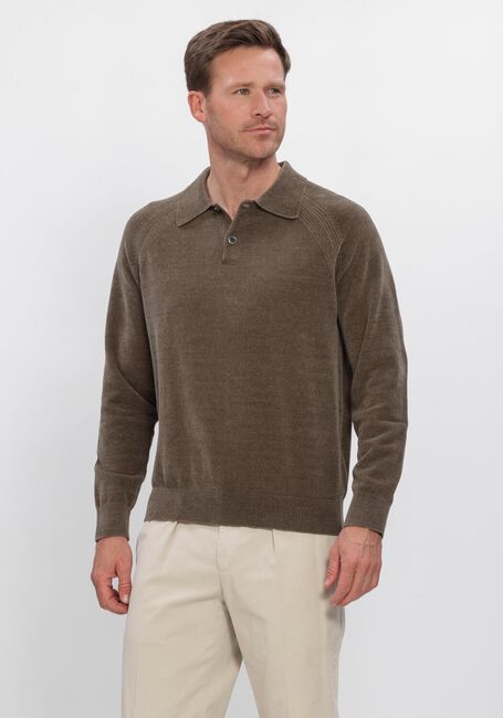 PROFUOMO Pull POLO LS CHENILLE en marron - large