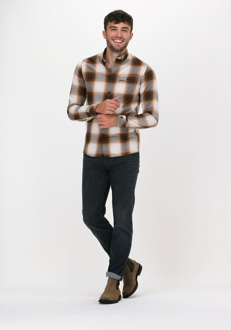 Bruine CAST IRON Casual overhemd LONG SLEEVE SHIRT YD SHADOW CH - large