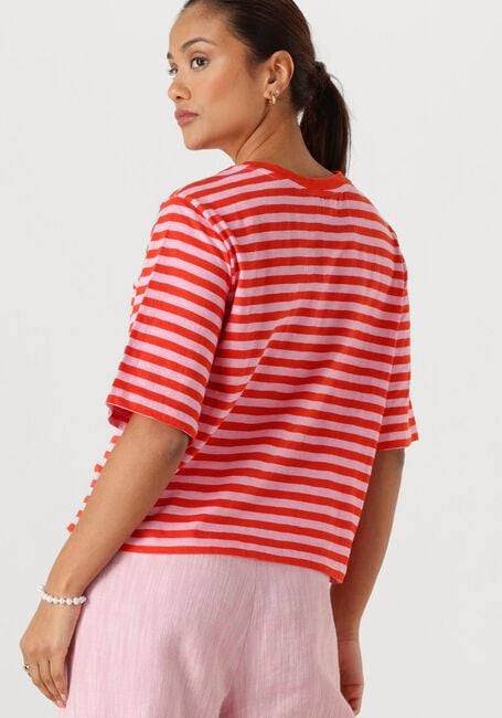 Multi POM AMSTERDAM Tops & T-shirts TSHIRT STRIPE ORANGE PINK - large