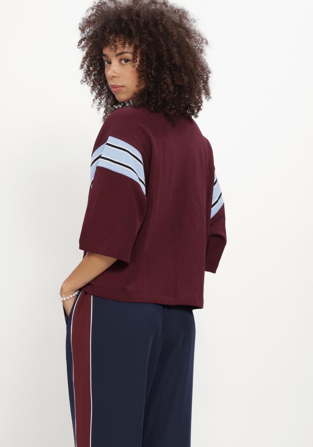 CATWALK JUNKIE Haut SPORTY GRAPHIC SHORT SLEEVE SWEATER Bordeaux - large