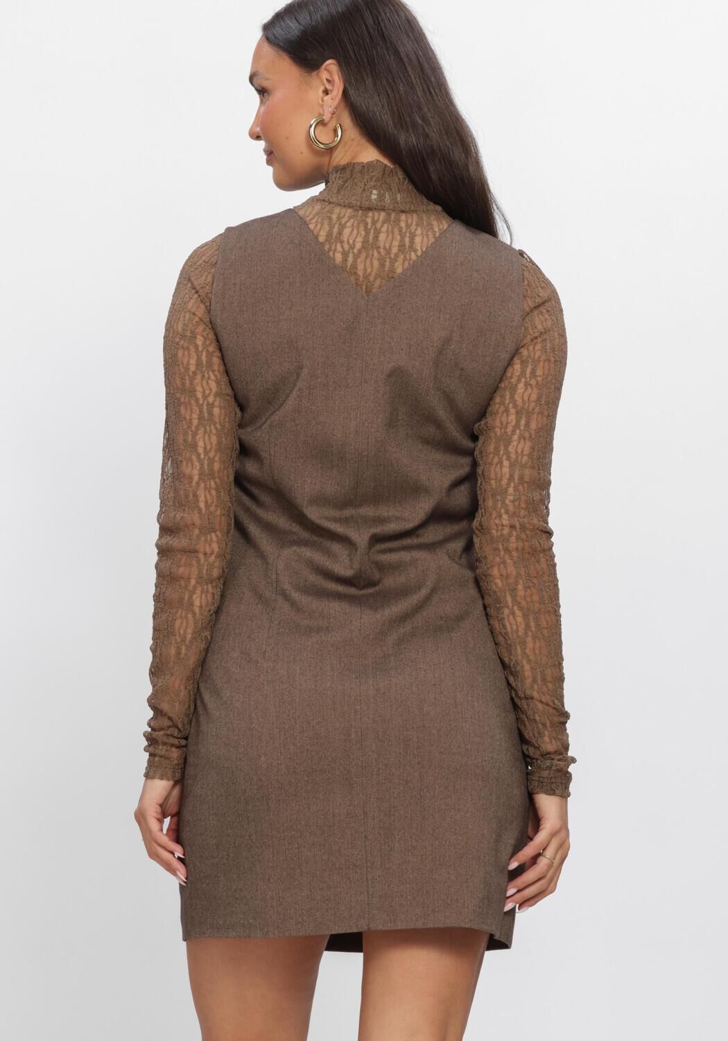 Bruine AAIKO Mini jurk RIVANE TWEED VIS 518 - large