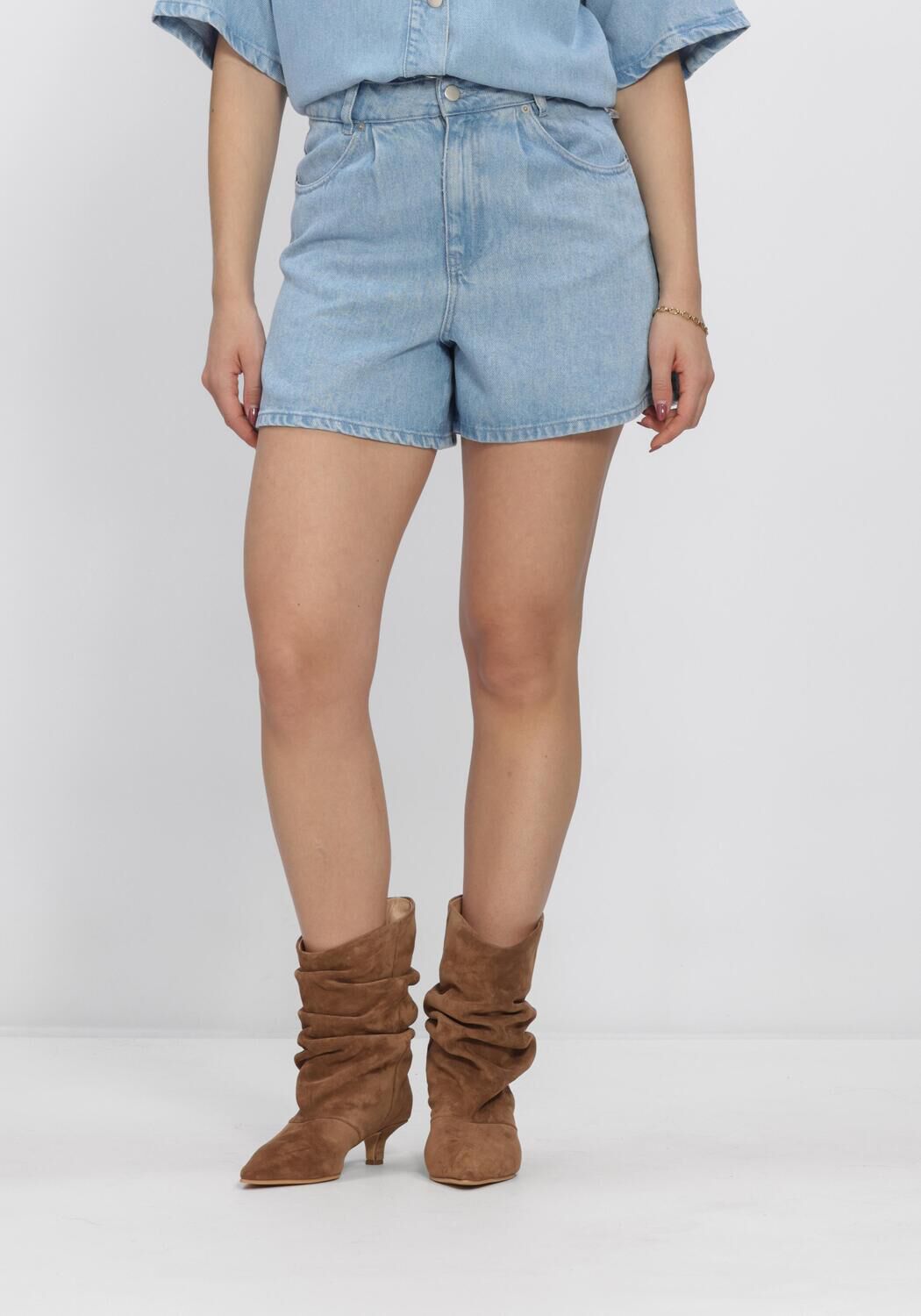 Blauwe MSCH COPENHAGEN Broeken/jumpsuits MSCHSAPHINA HW SHORTS - large