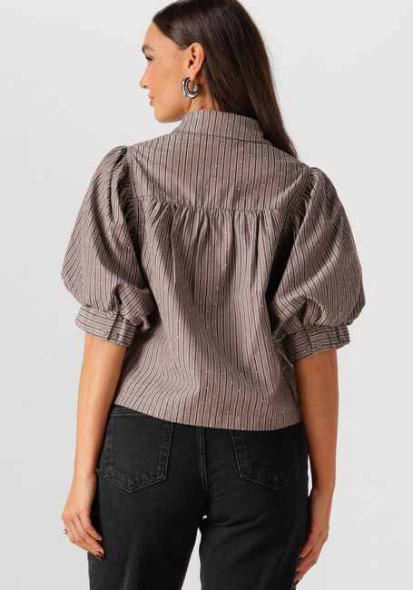 Taupe NEO NOIR Top ETTA SOFT STRIPE STONE SHIRT - large