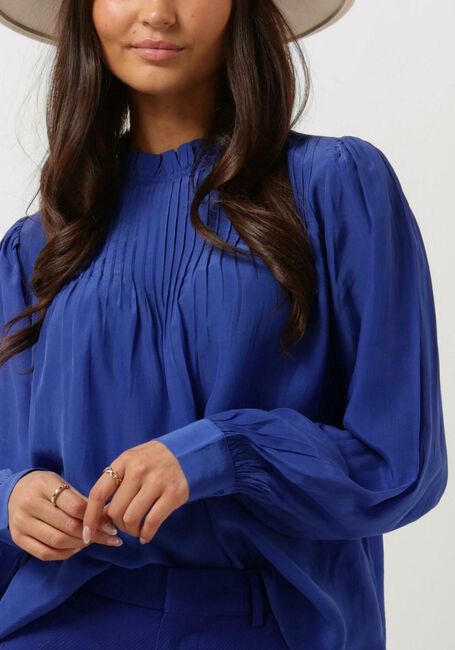 Blauwe SCOTCH & SODA  PINTUCK BLOUSE WITH RUFFLE COLLAR - large