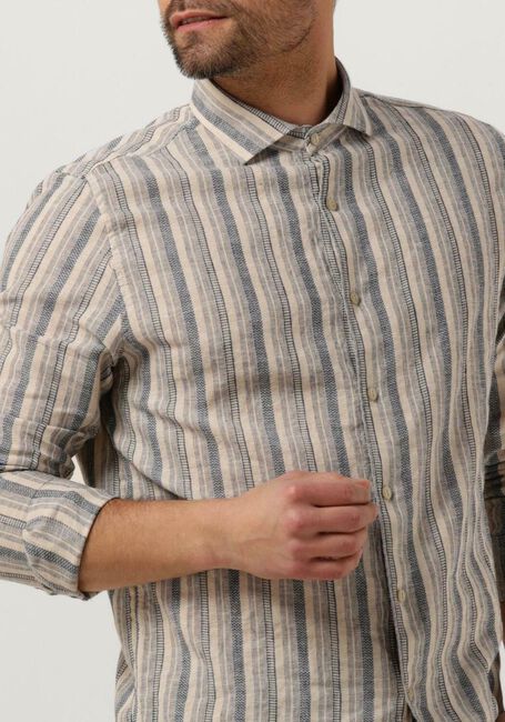 Donkerblauwe DSTREZZED Casual overhemd SHIRT FANCY LINEN STRIPE - large