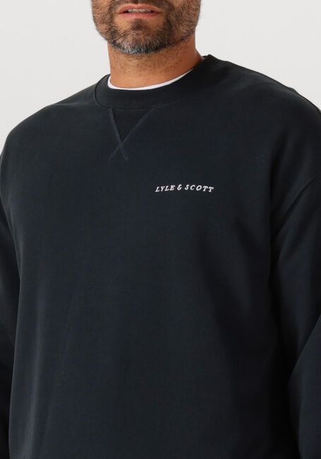 LYLE & SCOTT Chandail SCRIPT BRUSH BACK CREW NECK SWEATSHIRT Bleu foncé - large