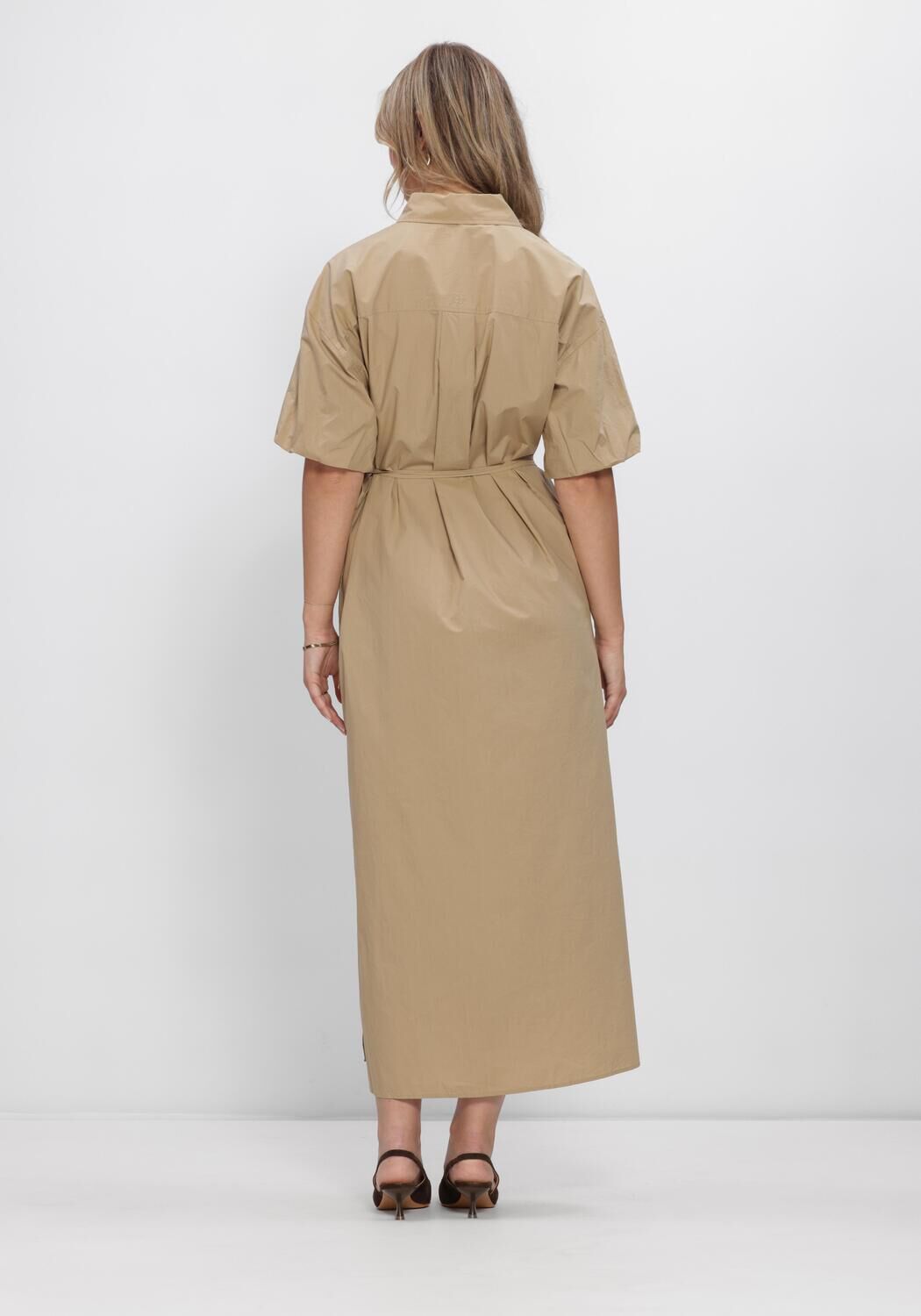 Bruine SECOND FEMALE Midi jurk RHYE DRESS - large