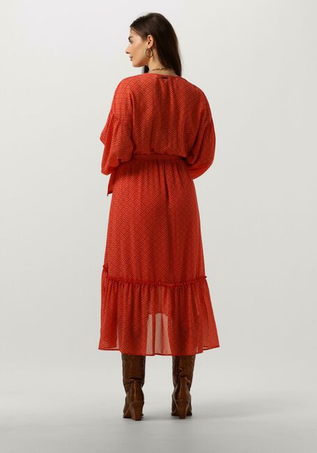 COLOURFUL REBEL Robe midi EMBLA SMALL GEO BALLOON SLEEVE MIDI DRESS en orange - large