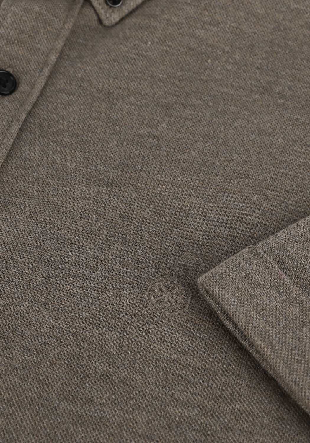 DSTREZZED Chemise d&eacute;contract&eacute; SHIRT BUTTON DOWN S/S MELANGE PIQUE en taupe - large