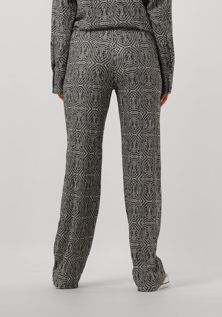 Zwarte ALIX THE LABEL Wijde broek LADIES KNITTED LEOPARD CRINKLE PANTS - large