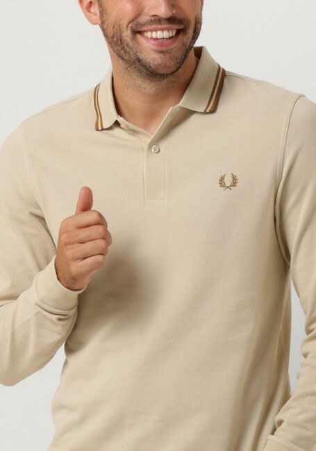 FRED PERRY Polo TWIN TIPPED FRED PERRY SHIRT LONG SLEEVE Blanc - large