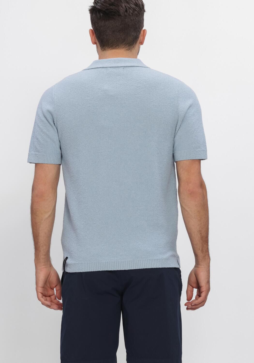 Blauwe BUTCHER OF BLUE Polo BOUCLE KNIT POLO - large