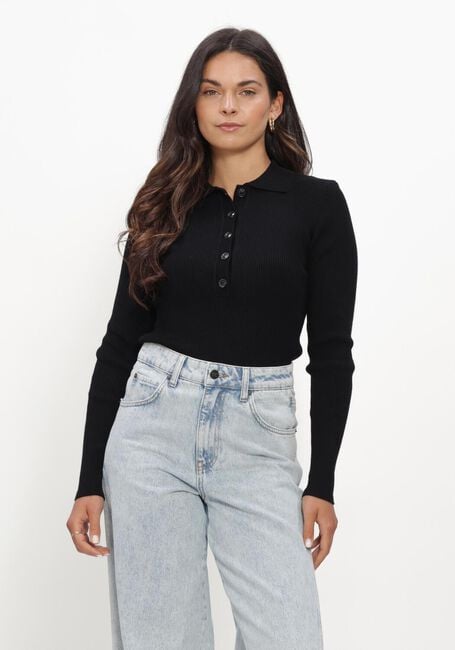 BRUUNS BAZAAR Col roul&eacute; ANEMONEBBVALEA KNIT POLO en noir - large