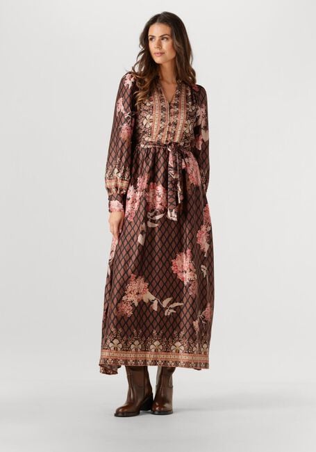 Bruine NEO NOIR Maxi jurk NOVA BOTANICAL BORDER DRESS - large