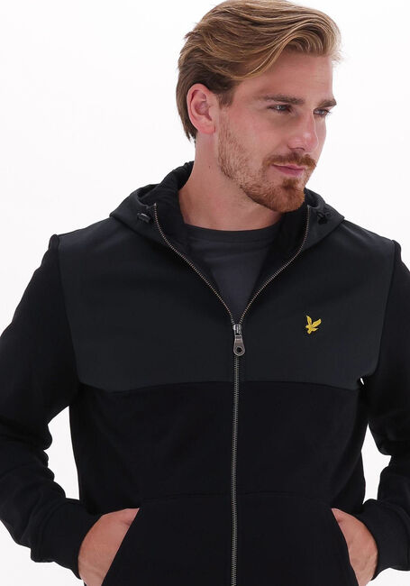 LYLE & SCOTT Jack SOFTSHELL JERSEY ZIP HOODIE en noir - large