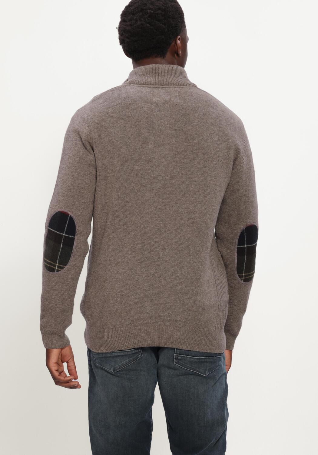 Groene BARBOUR Trui HOLDEN HALF ZIP KNITTED JUMPER KNITWEAR - large