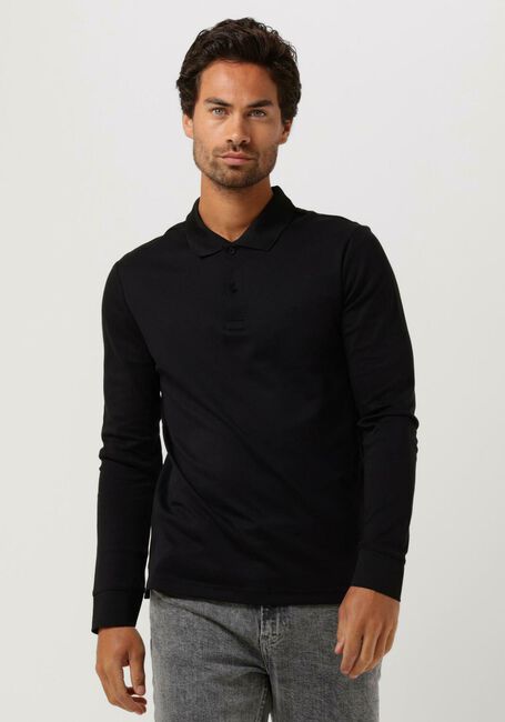 CALVIN KLEIN Polo SMOOTH COTTON SLIM LS POLO en noir - large