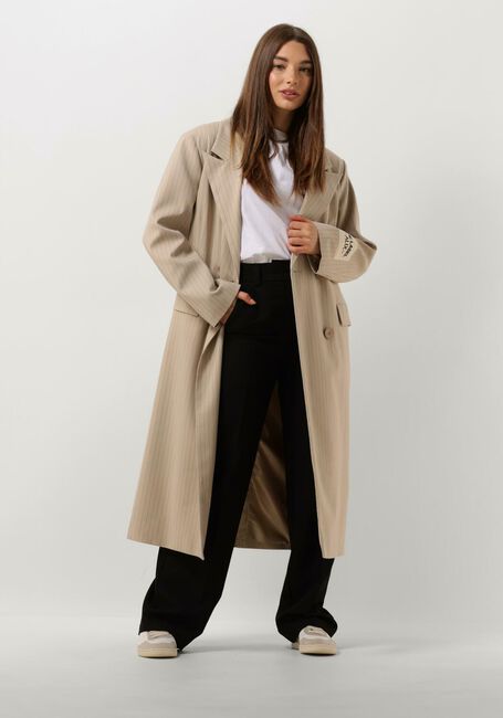 ALIX THE LABEL Manteau LADIES WOVEN PINSTRIPE COAT Sable - large