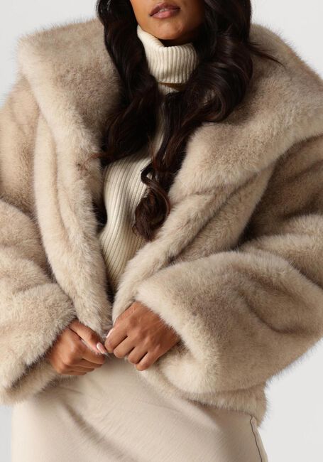NEO NOIR Manteau en fausse fourrure STEPHANIE FAUX FUR JACKET en beige - large