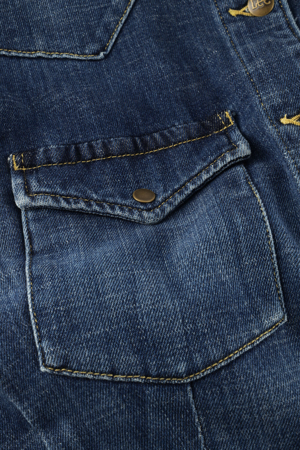 Blauwe LEE Midi jurk MAXI WESTERN DRESS 112376938 - large