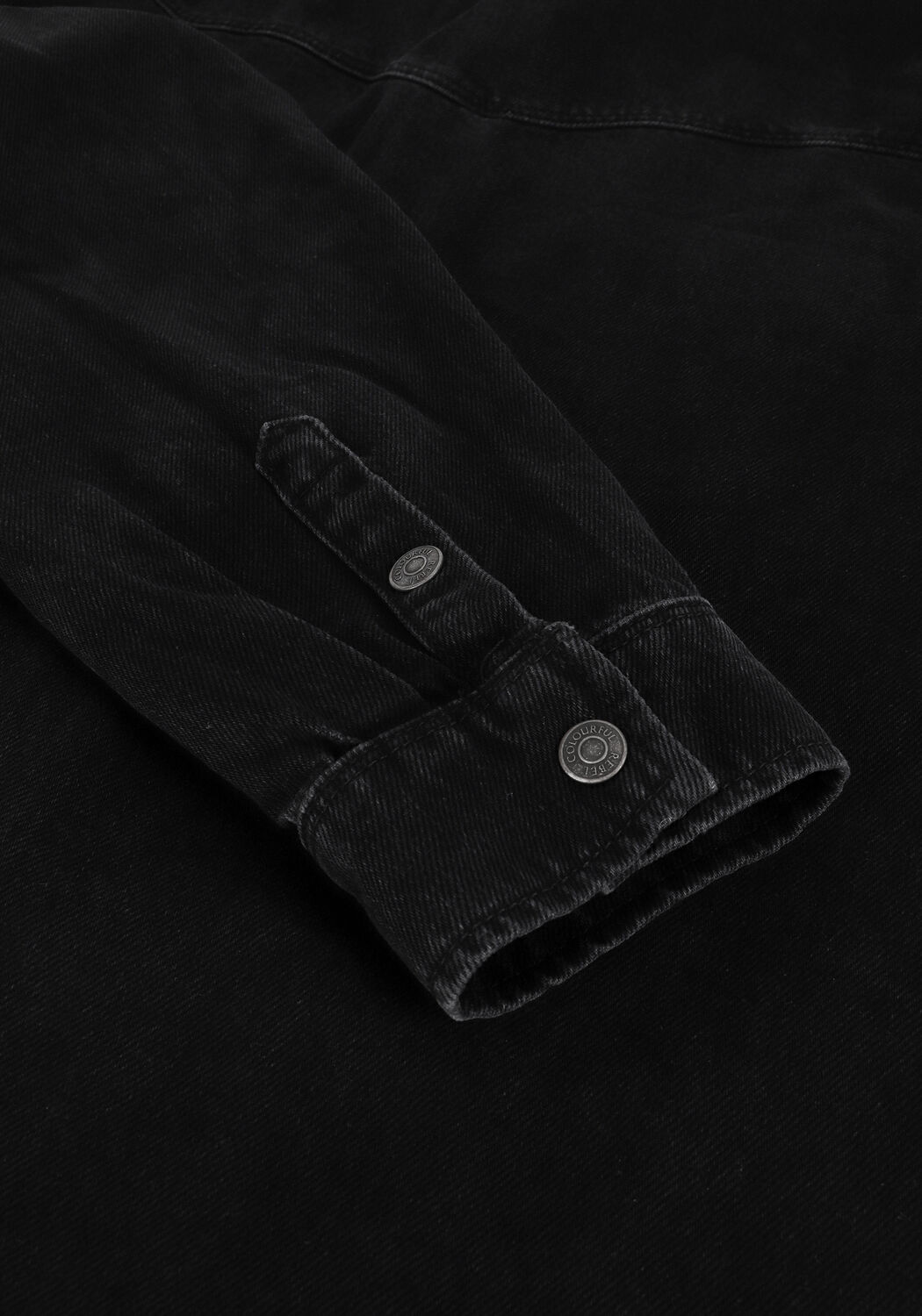 COLOURFUL REBEL Surchemise MASON WASHED DENIM SHIRT en noir - large