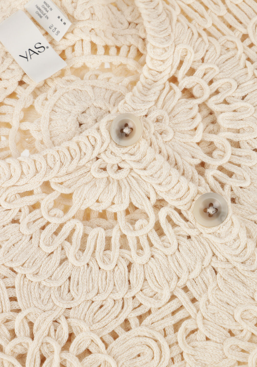 Ecru Y.A.S. Vest YASFIRO CROCHET CARDIGAN - large