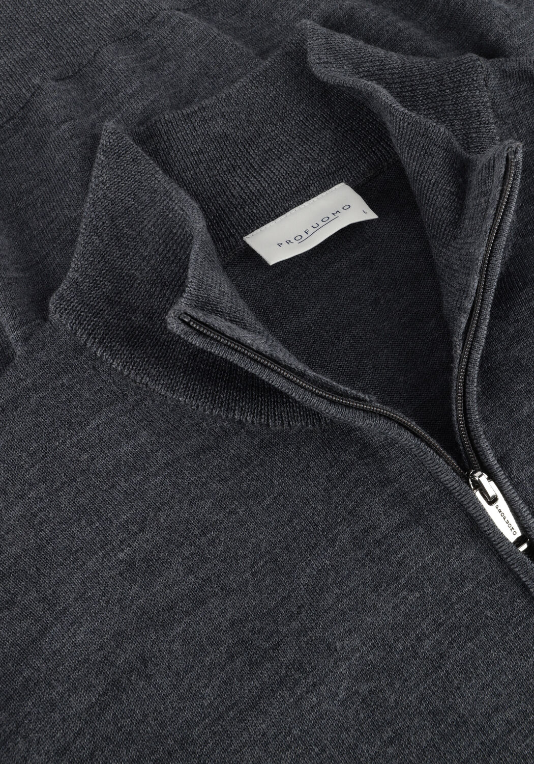 PROFUOMO Pull PULLOVER HALF ZIP en gris - large