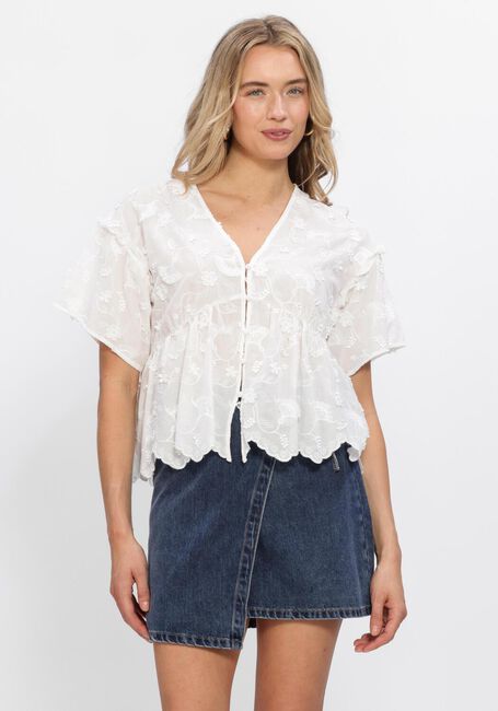 Witte OBJECT  OBJLORA S/S RE V/NECK TOP - large