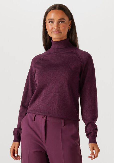 SUMMUM Pull TURTLE NECK SWEATER SOFT VISCOSE POLYAMIDE LUREX KNIT Bordeaux - large