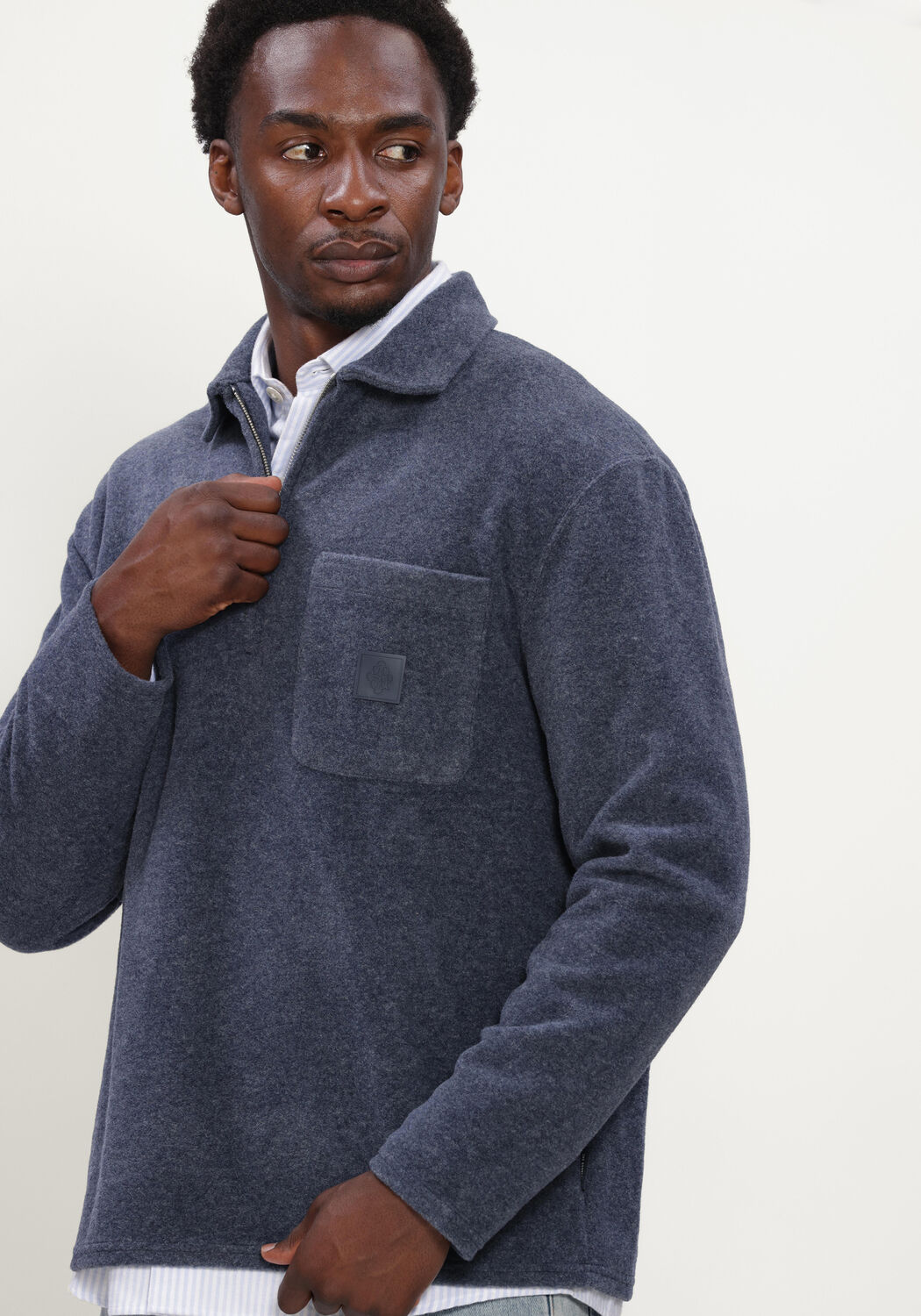 THE GOODPEOPLE Pull LEO Bleu fonc&eacute; - large